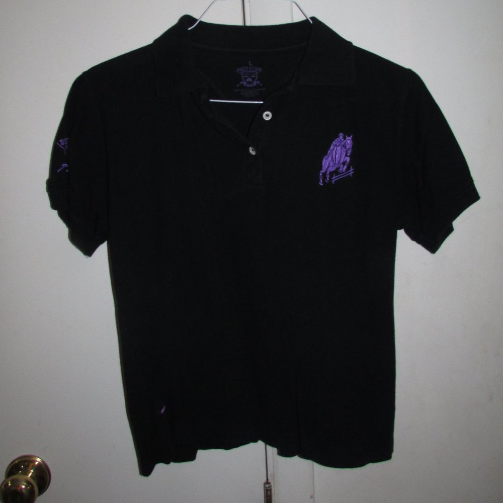 Kids Black & Purple Polo